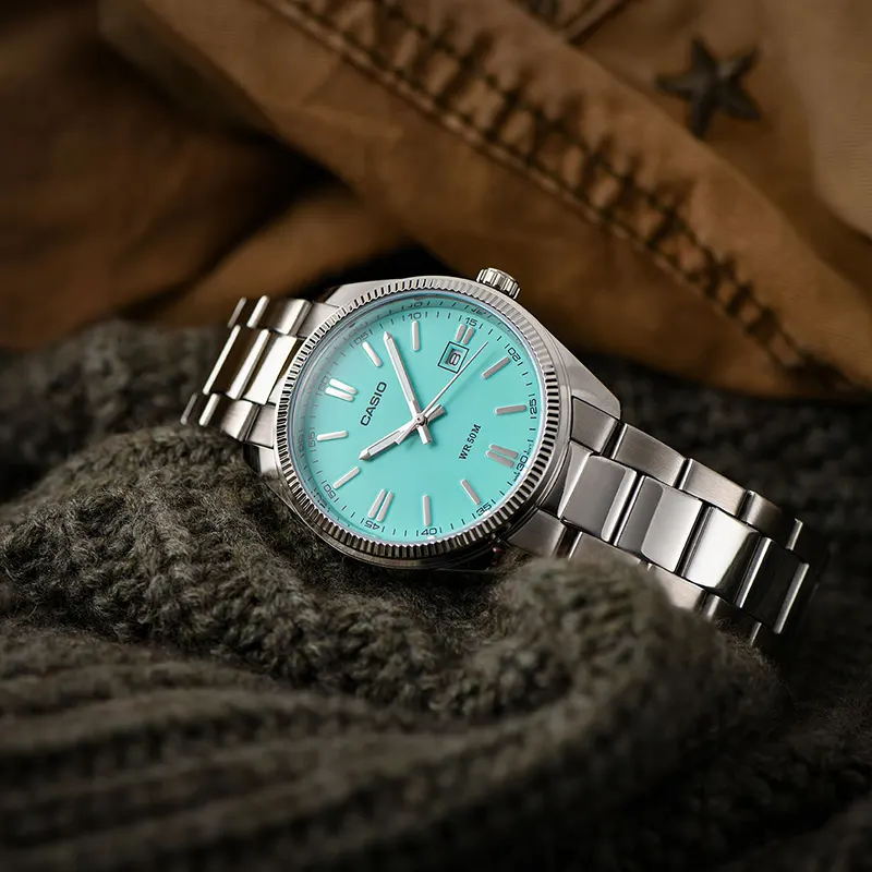 Casio Enticer Tiffani Dial Triple-fold Men's Watch- MTP-1302PD-2A2V